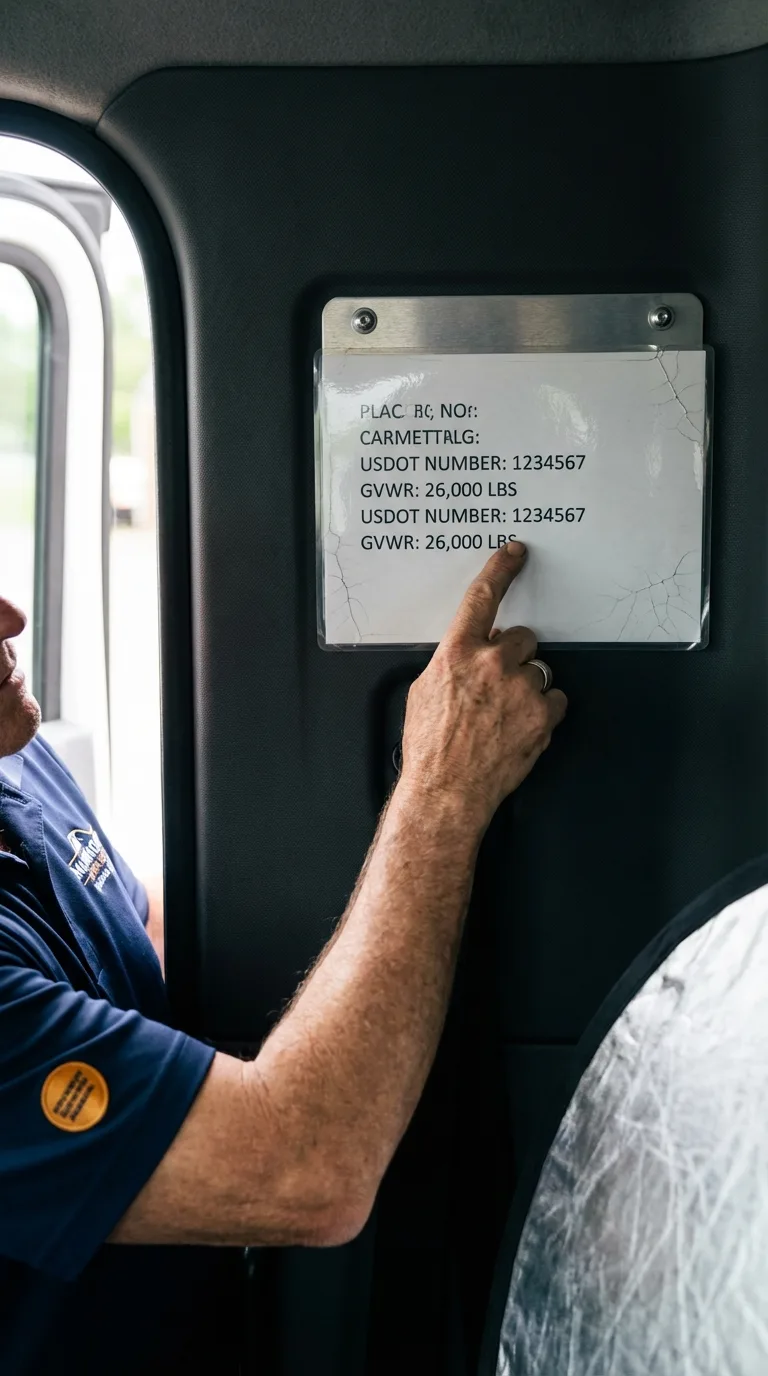 USDOT licensing placard verification in Sour Lake